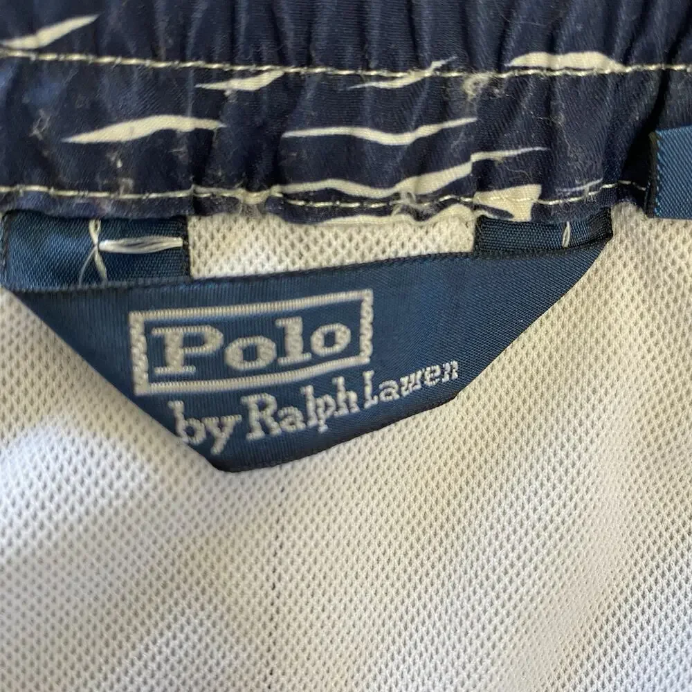 Vtg Polo Ralph Lauren Swim Trunks Mens XL Navy Sailboat Nautical Board Shorts 9”